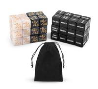 Gosknor Set di 48 dadi da banco per abilità e parole chiave, in acrilico, con sacchetto di velluto, per MTG, TCG, carte, accessori da gioco per feste, giochi da tavolo, bar