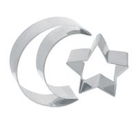Gosknor Set di Formine per Biscotti a Forma di Stella e Luna, in Acciaio Inox Formine Biscotti a Forma Luna Stella Stampi Tema Cielo Notturno per Pasticceria Torte Fondente