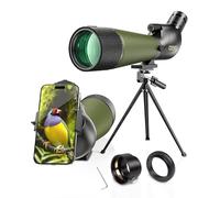 Gosky 20-60x, 80 mm - Cannocchiale con treppiede, borsa da trasporto e adattatore per telefono, oculare BAK4 (con adattatore per smartphone+supporto SLR compatibile con Nikon)