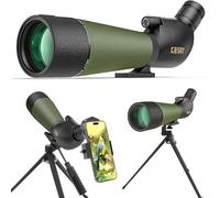 Gosky 20-60x80 da osservazione con treppiede, borsa da trasporto e smartphone - BAK4 HD cannocchiale ad angolo - cannocchiale impermeabile per caccia al bersaglio Bird Watching
