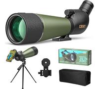 Gosky Flagship 25-75x80 - Cannocchiale con treppiede, borsa per il trasporto e supporto rapido per telefono BAK4, cannocchiale impermeabile per bird watching bersaglio, versione aggiornata