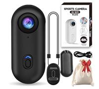 Gosnap Action Camera 4 K, videocamera portatile HD 1080p, con clip, rotazione a 360°, per ciclismo, viaggi, animali domestici, colore bianco, 1080p, base