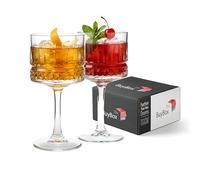GOSOYO Set di 2 Bicchieri Coupé Vintage, (500ml/17oz) Champagne, Martini, Bicchieri da Cocktail, Bicchieri Aperol Spritz, Bicchieri da Vino Quadrati Grandi, Bicchieri da Vino, Ciotole in vetro