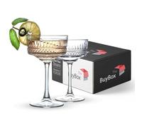 GOSOYO Set di 2 Bicchieri Coupé Vintage (8,8 oz/260 ml). Bicchieri Cocktail, Bicchieri da Champagne, Vino, Martini, Bicchieri da Gin e Prosecco, Bicchieri da Vino