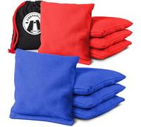 GoSports Ch-Bags-8, Set Fagioli Cornhole con regolamento Ufficiale (8 Sacchetti per Tutte Le Stagioni) -Rosso/Blu e Americano Unisex-Adulto, Regulation