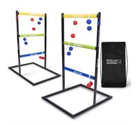 GoSports Pro Grade Ladder Toss Set da gioco per interni/esterni con 6 palline di gomma morbida Bolo, custodia da viaggio
