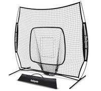 GoSports Rete da baseball e softball da 1,8 x 1,8 m, per esercitarsi a colpire e lanciare con telaio tipo arco, borsa per il trasporto e zona di attacco