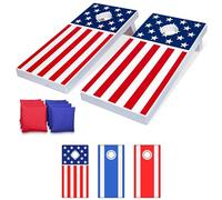 GoSports Set da Gioco per Cornhole per Tutte Le Condizioni Atmosferiche, in Plastica Resistente alle Intemperie, Include 8 Pouf e Regole di Gioco
