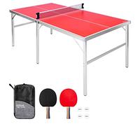 GoSports - Set da ping pong di medie dimensioni, 1,8 x 0,9 m, per interni ed esterni, portatile, con rete, 2 racchette da ping pong e 4 palline