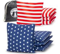 GoSports Set di 8 pouf per cornhole regolamento ufficiale, per tutte le stagioni, classico americano a stelle e strisce