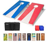 GoSports - Set di tavole da cornhole in legno di dimensioni regolamentari, 1,2 x 0,6 m, design in legno chiaro, include 2 tavole, 8 sacchetti, custodia per il trasporto e regole del gioco