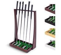 GoSports Supporto per putter da golf, in legno, per interni, contiene 6 mazze