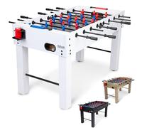 GoSports Tavolo da Biliardino da 137 cm, Finitura Bianca, Include 4 Palline e 2 Portabicchieri