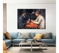 GOSRD famosa riproduzione dell'opera I giocatori di carte di Paul Cezanne Impressionismo dipinto figurativo su tela Stampe decorazione murale 35x50cm Senza cornice