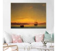 GOSRD Ivan Aivazovsky Costantinopoli all'alba Dipinto ad olio su tela Opera d'arte Immagine Stampa Poster Decorazione da parete Decorazione per interni casa 70x100 cm senza cornice