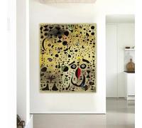GOSRD Joan Miro《Il bellissimo uccello che rivela il volto a una coppia di amanti》Stampe su tela surrealiste Pittura a olio Decorazione per la casa 30x45cm Senza cornice