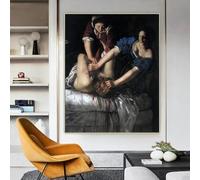 GOSRD Modern Wall Artemisia Gentileschi Giuditta decapitata Stampe su tela Dipinto a olio Opera d'arte Stampa Immagine Sfondo Decor 60x90CM Senza cornice
