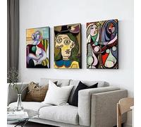 GOSRD Pablo Picasso, famoso poster di opere d'arte, stampe su tela, dipinto astratto vintage, arte murale per galleria, soggiorno, arredamento per la casa (40x60 cm, 3 pezzi)