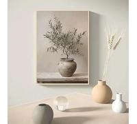 GOSRD Poster antico medievale vintage con vaso italiano, ulivo, stampe botaniche su tela, pittura a olio, decorazione da parete per camera da letto (60x90 cm)