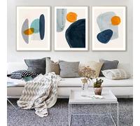 GOSRD Quadri su tela astratti geometrici colorati, stampe artistiche scandinave, poster e quadri moderni per l'arredamento della stanza (30x45 cm - 3 pezzi)