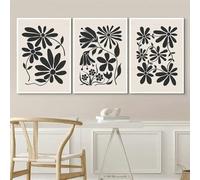 GOSRD Quadri su tela, quadri, mercato dei fiori, stampe astratte colorate, poster floreali, galleria d'arte murale, soggiorno, arredamento per la casa (50x70 cm, 3 pezzi)