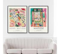 GOSRD Quadro su tela con fiori di Henri Matisse, poster retrò e stampe astratte, quadri da parete per soggiorno, arredamento per la casa (35x50 cm - 2 pezzi)