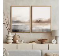 GOSRD Quadro su tela con paesaggio scandinavo ad acquerello, astratto, con linee, poster da parete per la casa (70x100 cm - 2 pezzi)