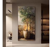 GOSRD Quadro su tela extra large con albero di ulivo, stampe minimaliste moderne per la decorazione del soggiorno (80X160 cm)