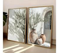 GOSRD Stampa artistica su tela con albero di ulivo mediterraneo, poster da parete botanico antico, arredamento moderno per soggiorno, camera da letto, cucina (40x50 cm - 2 pezzi)