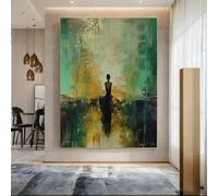 GOSRD Stampa su tela con dipinto ad olio raffigurante una foresta, un paesaggio moderno con sentieri nel parco, ideale per decorare il soggiorno (40x60 cm/senza cornice).