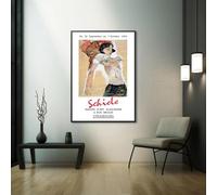 GOSRD Stampa su tela, ristampa di un poster francese d'epoca del 1955 per le opere di Egon Schiele, poster, decorazione per la casa, dipinto murale (60x90 cm)