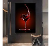 GOSRD Stampe artistiche su tela moderne e astratte con calici da vino, per la decorazione della casa, per soggiorno, bagno e arredamento (30x50 cm/senza cornice)