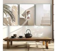 GOSRD Stampe su tela, collezione di dipinti, arte murale con palme e scale per soggiorno, camera da letto, decorazione d'interni per la casa (30x40 cm - 3 pezzi)