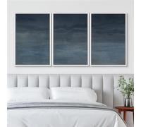 GOSRD Stampe su tela con vista sulle montagne blu scuro astratte, poster artistico moderno e minimalista, dipinto murale con paesaggio notturno per l'arredamento della stanza (40x60 cm - 3 pezzi)
