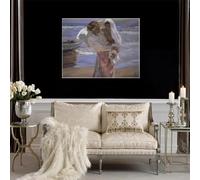 GOSRD Stampe su tela di arte sulla spiaggia, dipinto a olio, osservazione dei pesci, Joaquin Sorolla, impressione, paesaggio, opera d'arte, decorazione per corridoio, 50x75 cm, senza cornice