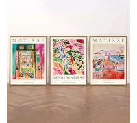 GOSRD Stampe su tela di quadri e quadri astratti vintage di Matisse, mostra di metà secolo, per la decorazione della casa (50x75 cm - 3 pezzi)