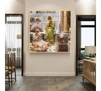 GOSRD Stampe su tela, dipinto a olio di Edward John Poynter《Angolo del mercato》Opera d'arte di fama mondiale, quadro da parete, decorazione per la casa (70x70 cm)