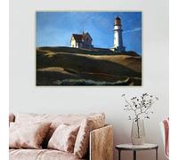 GOSRD Stampe su tela Lighthouse Hill, 1927, di Edward Hopper, dipinto a olio, opera d'arte, quadro, sfondo da parete, decorazione per la casa (40x60 cm)