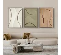 GOSRD Stampe su tela per la decorazione della casa, effetto visivo nordico, geometria, arte moderna, dipinto, soggiorno, camera da letto, quadro da parete (50x75 cm, 3 pezzi)