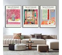 GOSRD Stampe su tela vintage, stampe su tela, quadri, quadri astratti di Matisse di metà secolo, per la decorazione della stanza (30x50 cm - 3 pezzi)