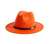 Gossifan - Cappello Modello Fedora, Panama da Uomo a Tesa Larga con Cinta Classica, Arancione, 7 1/8/7 1/4