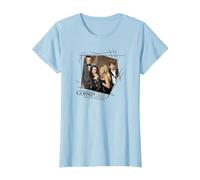 Gossip Girl Line Border Maglietta, Donna, Celeste, XL