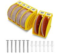 gostle Scatola portaoggetti per dischi abrasivi da 15,2 cm, organizer per carta vetrata con 6 contenitori, scaffale salvaspazio, connessione a scatto offset, classificazione della grana