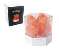 Gosyfeti Lampada di sale dell'Himalaya con cambia colore, luce notturna dimmerabile in roccia naturale, diffusore in pietra aromatica per la decorazione domestica, zen yoga, spa, meditazione, cavo USB