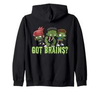 Got Brains? Affamato Zombie Divertente Halloween Cartoon Zombies Felpa con Cappuccio
