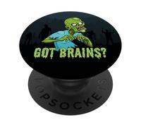 Got Brains? Affamato Zombie Divertente Halloween Cartoon Zombies PopSockets PopGrip Adesivo