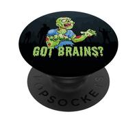 Got Brains? Affamato Zombie Divertente Halloween Cartoon Zombies PopSockets PopGrip Adesivo
