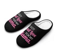 Got Mad Love For Mama - Pantofole da uomo in flanella, in memory foam, morbide, calde, con stampa, Stile 2, 43/44 EU