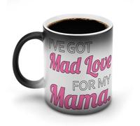 Got Mad Love for Mama Tazza da caffè in ceramica sensibile al calore, con manico, regalo divertente, 325 ml