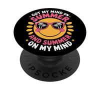 Got My Mind On Summer Relaxed Sun With Sunglasses Spiaggia PopSockets PopGrip Adesivo